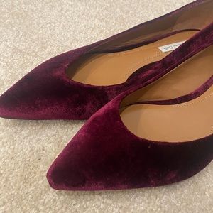 NEW Maroon Massimo Dutti velvet flats